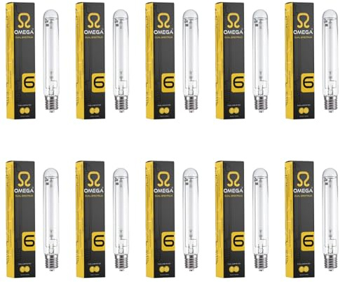 Omega Lighting 600W HPS Dual Spectrum Grow Light Bulb | E40 Fitting | Hydroponic Indoor Grow Lamp for Vegetative & Flowering Stage | High Pressure Sodium (10)