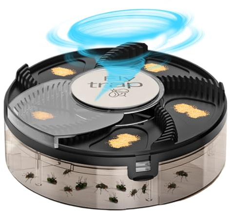 Pastoralist Catcher de Mosca, Trampa de Mosca eléctrica Automática Catcher USB Recargable Potente inofensiva Trap DESPETABLE del Segura ROTACIÓN SILENTE para LA Parte DE Cocina del Dormitorio