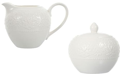 Gatuida Pot à Lait En Céramique 250 Ml Et Pot à Sucre Blanc Set 2 Pièces Matériau Sûr Usage Familial Et Café Adapté Pour Stockage Café Et Sucre