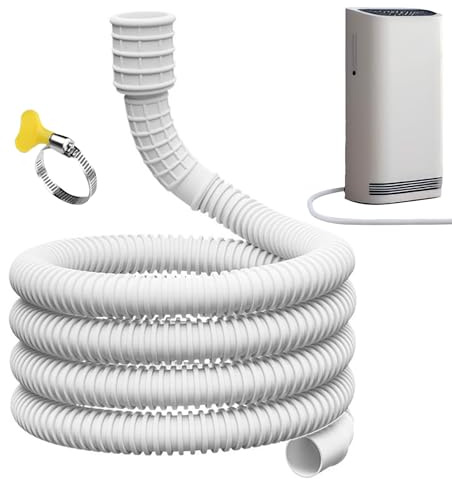 Rechory Dehumidifier Hose for Drainage | Long AC Draining Pipe with Connect Clamp,Dehumidifier Attachment, Multipurpose Hose Replacement for Air Conditioners, Washing Machine