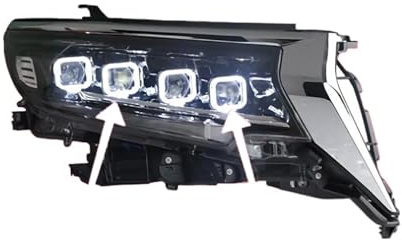 Autoscheinwerferteile,Passend für Prado 2018 2020 Typ LED-Matrix-Scheinwerfer Ersatz DRL Tagfahrlichtprojektor Facelift