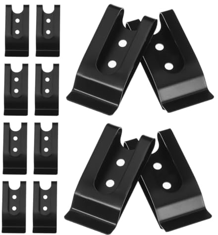HEMOTON 12 Pezzi Clip da Cintura in Metallo in Ferro Nero Bordi Arrotondati, Clip Portachiavi Versatili per Borselli e Sport all'Aperto