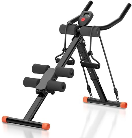UrbanLuxe Ab Trainer Maschine, verstellbare Abdominal Trainer mit Display, klappbare Abdominal Workout Ausrüstung mit Knieschutz
