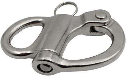 Luxshiny Fixed Spring Shackle Stainless Steel Eye Snap Hook for Sailing Yacht Rigging and Docking