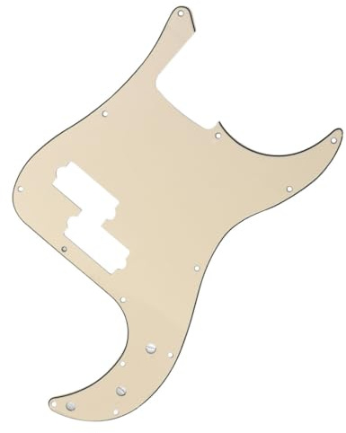 13löcher Pb Bass Pickguard Beige mit Schraubenlöchern Kratzfestes Schlagbrett Bass Zubehör für P style Modelle Schutz und Dekoration