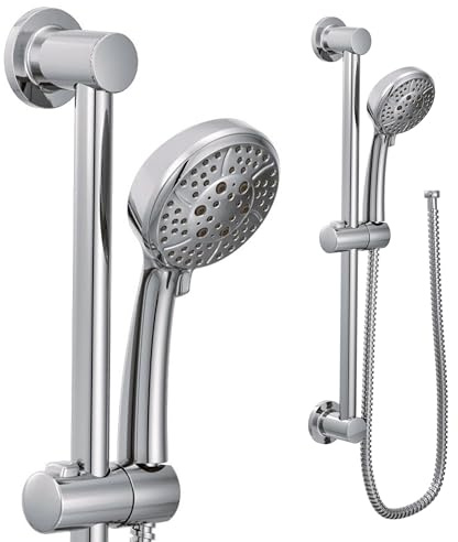 Moen Chrome Eco-Performance 4-Spray Pattern Handheld Showerhead with 69 Long Hose and 30-Inch Slide Bar, 3669EP
