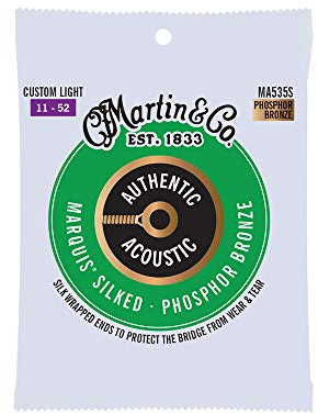 Martin Authentic acustica – SP – seta Custom Light ( 11-52 ) Phosphor Bronze, Set singolo