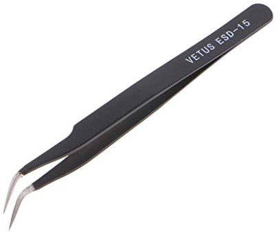 Kofun Decoration Tweezer, 1 Piece Anti-Static Elbow Stainless Steel Tweezers Cake Mold Sugarcraft Tool