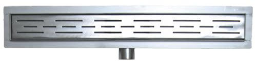 ProDiva SIPHON PRO - Edelstahl V4A Premium Qualität - Duschrinne, Duschablauf, Ablaufrinne, Bodenablauf, Größen 60 cm - 90 cm, Komplettset mit Bodenbefestigung (Gebürstet, 80 cm)