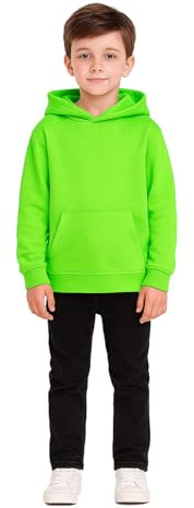 A2Z 4 Kids Barn Flickor Pojkar Tröja Top Designer Tillfällig - Plain Sweat Hoodie Neon Green 13
