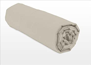 Home Linge Passion – Lenzuolo con angoli 100% cotone – 57 fili/cm² – Dimensioni 180 x 200 cm – Beige Avorio – Berretto 25 cm – Tessuto stretto – Morbido, traspirante, lavabile