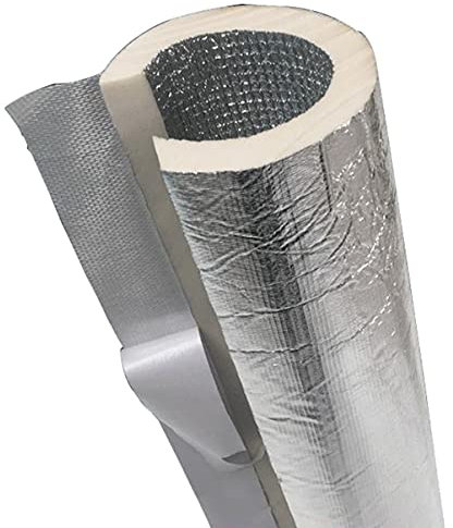 Rohrisolierung Schaum Halb Split Selbstklebend Isolierung Rohr, Wandstärke 20 mm, Aluminiumfolien Isolierschlauch, Flammschutzmittel Und Frostschutzmittel ( Size : Inner diameter:114mm )