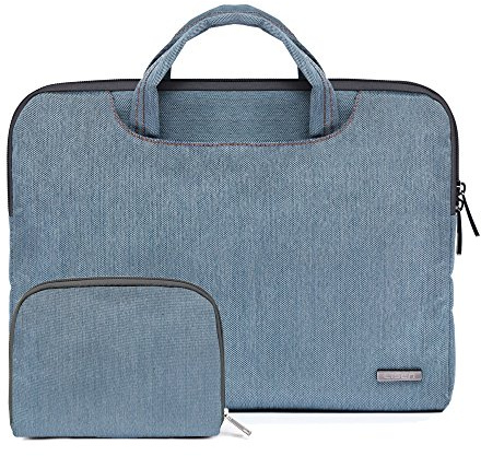 fdsmall 11.6 Inch Laptop Case, Canvas Computer Bag Case, Protective Notebook Case, Briefcase Cover, Carrying Case, Compatible with MacBook Air, MacBook Pro, Tablet PC, Ultrabook, Netbook (Light Blue)