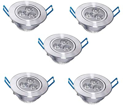 3W LED Ceiling Light Downlight Spotlight Lamp Recessed Lighting Fixture with LED Driver 110V Pack of 5