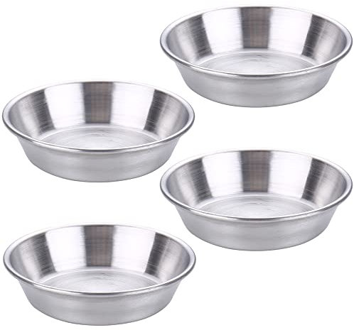 Lot de 4 bols à sauce individuels en acier inoxydable, petits ramequins en métal, petits bols d'assaisonnement, plats à sauce soja pour sushi, salade, vinaigrette, plat d'accompagnement, 150,3 g