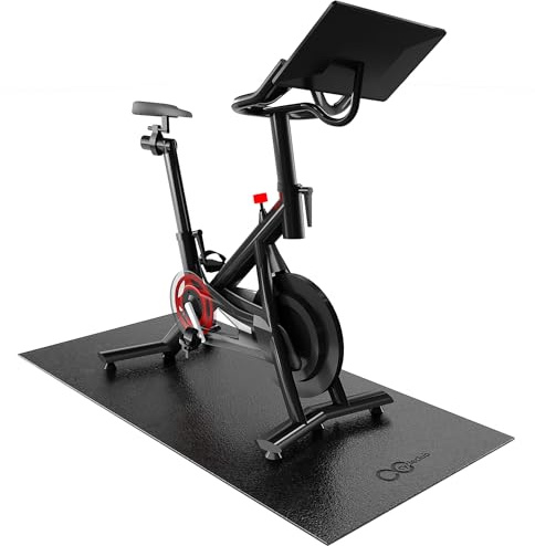 Cycleclub Exercise Bike Mat - 6mm Thick Under Bike Trainer Mat for Stationary Indoor Spin Bikes, Hardwood Floor Carpet - Black Gym Equipment Mat