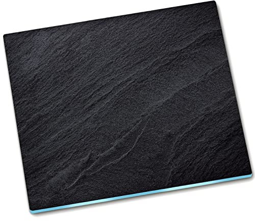Décormat planches à découper planche de protection Protection des éclaboussures 60x52 cm plaque de couverture de poêle cuisine en verre durci - pierre de granit noir