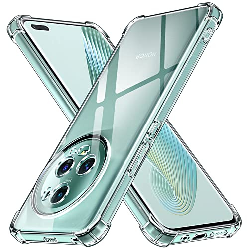 ivoler Klar Silikon Hülle für Honor Magic5 Pro/Honor Magic 5 Pro mit Stoßfest Schutzecken, Dünne Weiche Transparent Schutzhülle Flexible TPU Durchsichtige Handyhülle Kratzfest Case Cover