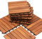 Ikodm Dalles terrasse Lot de 55 carreaux en bois d'acacia,5 m²-30 x 30 cm dalles composées de 6lattes chacune-Pour balcon,jardin