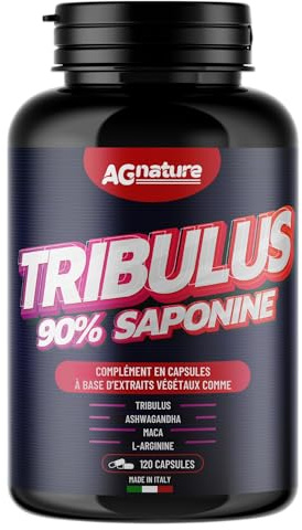 AG nature Tribulus Terrestris Haute Dosage 90% Saponines x Gym - Complément Alimentaire Naturel Homme x Masse Musculaire avec Maca Péruvienne et Ashwagandha