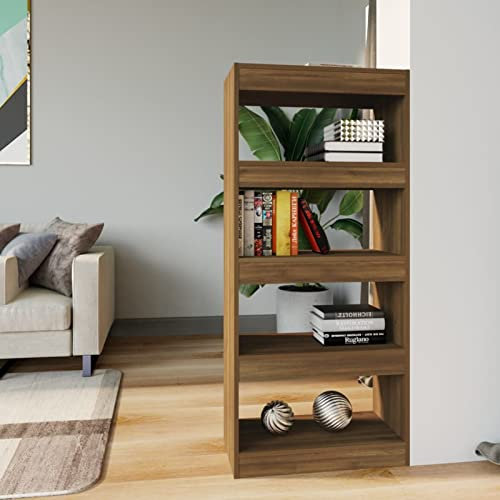 ARKEM Bücherregal/Raumteiler Braun Eichen-Optik Holzwerkstoff Kiefer Raumteiler Regal Schrank BüCherregal Regal Raumteiler Storage Shelves