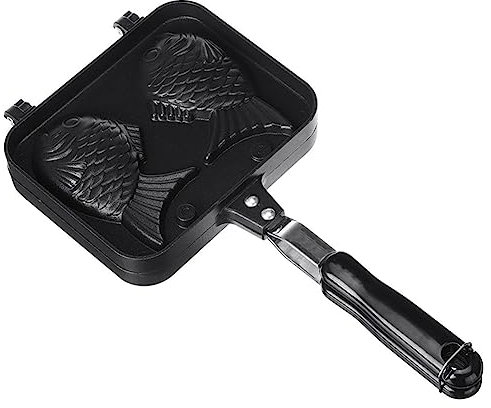 Aflytep Kitchen Japanese Taiyaki Fish Shaped Hot Dessert Waffle Cake Maker Pan Pancake Double Pan Fry Pan Waffle Molds
