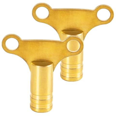 AIBULO 2-Pack Brass Radiator Bleed Keys – Durable Clock Type Radiator Key for Venting, Air Release & Efficient Heating | Fits Most UK Radiators, Valves & Bleeding Kits