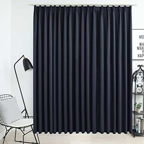 FOZICV Vorhänge Schlafzimmer 290x245 cm mit Metallhaken Zeitloses Design Wohnzimmer Gardinen Maschinenwaschbar Verdunkelungsvorhang Wohnungen für Privatsphäre Anthrazit Polyester