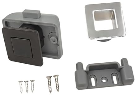 Sharplace Druckknopf-Verriegelung, Wohnmobil-Druckschloss, Zubehör, robuster, professioneller, schlüsselloser Druckknopf-Schrankriegel für den Schrank, Schwarz