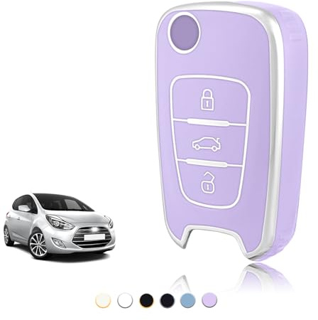 TOOMUME Schlüsselhülle TPU, Autoschlüssel Hülle Passt für Hyundai i10 i20 i30 i40 ix20 ix30 ix35 Elantra Avante Kia Sportage Rio Ceed Picanto, Schlüsselcover Schutz Schlüsselgehäuse - Flip Key
