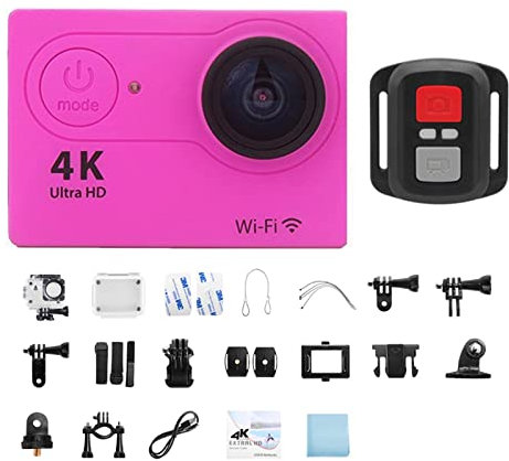 Caméra d'action avec stabilisation d'image, Caméra de sport 4K écran 2.0 pouces télécommande caméra d'action étanche casque sous-marin enregistrement vidéo caméra extérieure Performances stables à fré