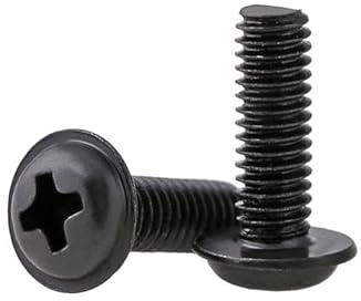 10/30/50pcs M3/ M3.5/ M4/ M5, 3-25mm Bullone a testa bombata Vite a macchina con incasso a croce Filettatura metrica Rondella Bullone a testa Acciaio nero Fermi for computer(20mm (10pcs),M5 (washer 10