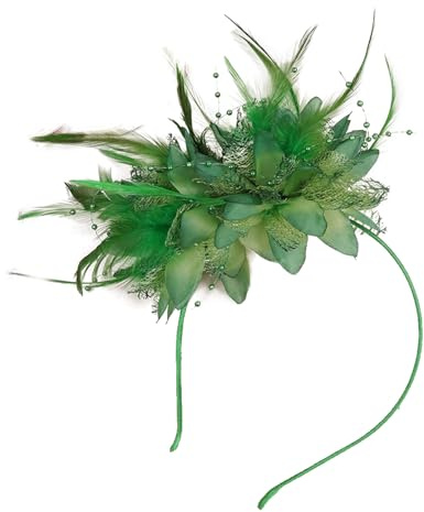 Bailinks Vintage Feder Fascinator Haarschmuck Damen Blumendesign Kopfbedeckung für Hochzeit, Cocktail, Karneval und Party Accessoires