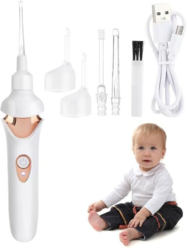 2025 Neuheit Ohrenschmalz-Sauger Elektrisch Ohrenschmalz Entferner mit LED Lampe Ohrenreiniger Ohr Sauger Ohrwachsentferner Ear Cleaner Ohrsauger Elektrisch mit 5 Ersatzköpfen für Kinder Erwachsene