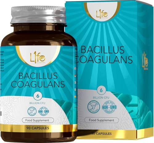 LN Bacillus Coagulans | 90 High Strength Spore Capsules - 6 Billion CFU Bacillus Coagulans per Serving | Non-GMO, Gluten & Allergen Free | Made in the UK