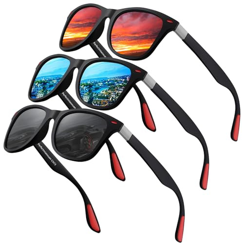 Polarisierte Sonnenbrille Herren Damen UV-schutz Polbrille Angeln Fahrrad | TR90 Ultraleicht Rahmen,HD-Pilotobjektive,Vintage Klassisch Elegant Golf Reisebrille autofahren sportbrille