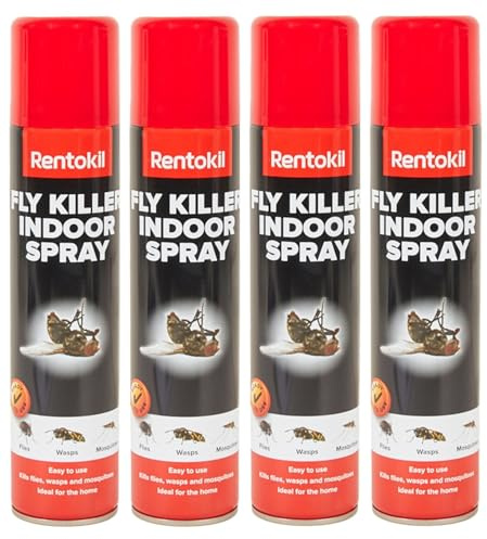 Bazaarist - Rentokil Fly Killer Indoor Spray 300ml | Fast-Acting Aerosol Insecticide for Flies, Wasps & Mosquitoes | Home Pest Control (4PCS)