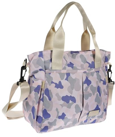 LIFKOME Modische Mama Handtasche als Wickeltasche für Unterwegs Nylon mit Getrennten Trocken und Nassfächern Sowie Babyflaschenfach