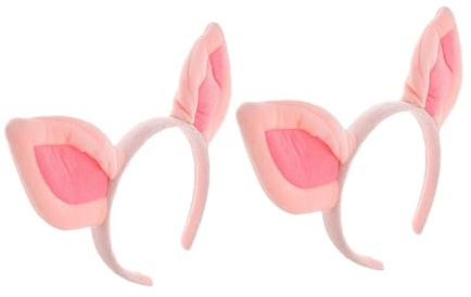 minkissy 2 Stück Schweineohren Haarbänder Aus Stoff Weiche Cosplay Stirnbänder Für Frauen Und Mädchen Süßer Party Und Karneval Kopfschmuck