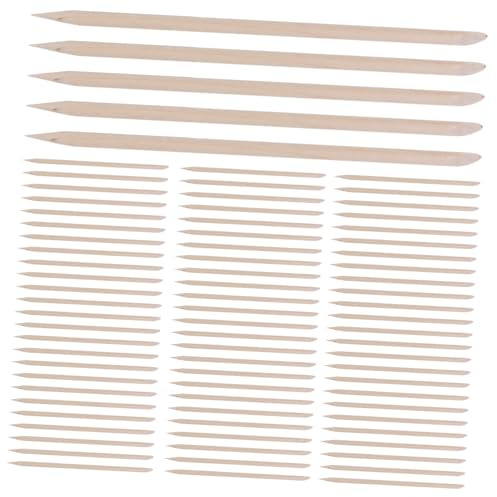 CLISPEED 100 Piezas Palitos de Madera Naranja para Uñas Duraderos Empujador de Cutículas Multifuncional Doble Punta para Manicura y Pedicura