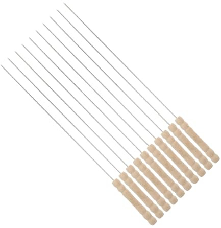 SHINEOFI Lot De 10 Brochettes à Rôtir En Acier Inoxydable 30 Cm Pour Barbecue Viande Et Légumes, Résistantes Haute Température, Réutilisables Et Faciles à Nettoyer, Grillades Plein Air