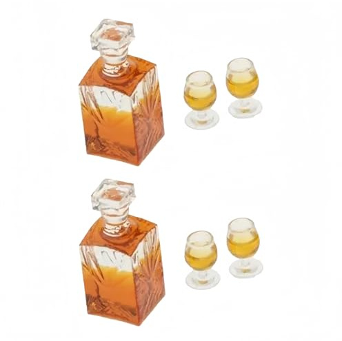 6 Pz Scala 1:12 Casa Delle Bambole Accessori In Miniatura Whisky Bottiglia di Vino Bar Modello Comodo e Nizza Dollhouse Decor