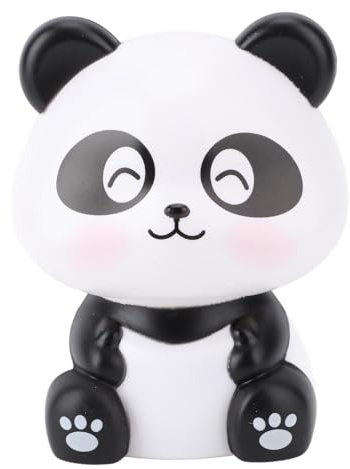 TOPINCN Solar Bobblehead Figures Ornament, Automatic Nodding Cute Panda Figurine with Solar Power Kit, Panda Car Accessories for Car Dashboard Office Desk (Type B)