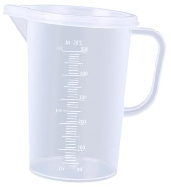 Gcljlmy Misurino, utensile da cucina, resistente al calore, maneggevole con coperchio, ideale per misurare liquidi come latte, succhi di frutta, olio e cottura (500 ml)