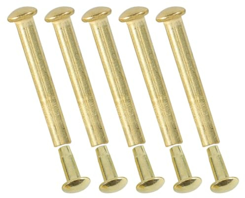 LABRIMP Kit di Riparazione per Ventaglio Pieghevole Finitura Oro Rivetti e Dadi in Acciaio Inossidabile, 5 Set per Manutenzione e Sostituzione