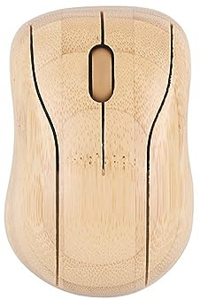 Vroomoto Combo Tastiera Mouse Wireless Dispositivi di Input per Computer Dispositivi Wireless per Computer Plug and Play da 2,4 GHz Legno di bambù 1200 DPI con Ricevitore USB (Topo)