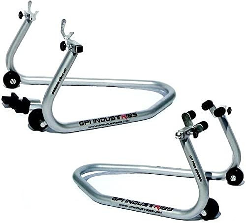 GP Pro Series Universal Front and Rear Motorcycle stands set - For use with Ninja ZX6r 636 ZX10r ZX14r ZX14 CBR 600rr 1000rr GSXR 600 750 1000 Yamaha R1 R6 MT10 MT09 MT07 Hayabusa SV650 SV1000