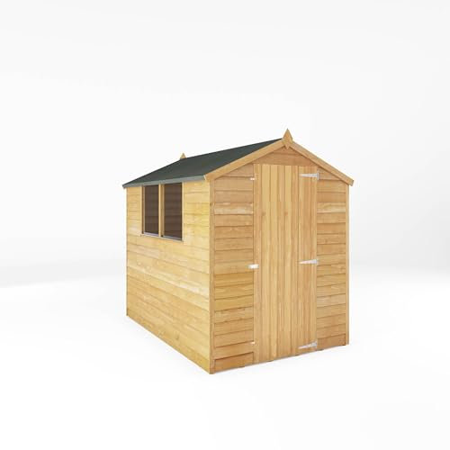 WALTONS | 7 x 5 Overlap Garden Storage Shed | Apex Roof | 7mm Overlap Cladding | Wooden Singe Door Tool Sheds | Windows | 10 Year Anti Rot Guarantee | 7 x 5 7ft 5ft