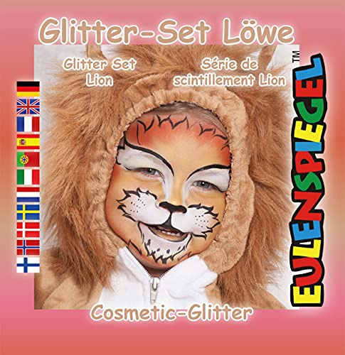 Eulenspiegel 908082 - Schmink-Set Glitzer Löwe, Glitter-Set, für Karneval, Mottoparty