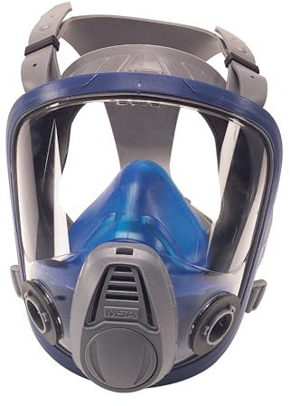 MSA 10028997 ADV 3200 Advantage 3000 Full Face Mask Respirator - Size: Large, Head Harness, Hypoallergenic Silicone, Scratch-Resistant Wraparound Faceplate
